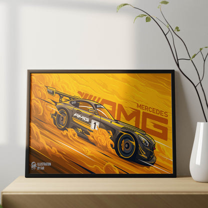 Super Car Illustration-2 Poster Frame