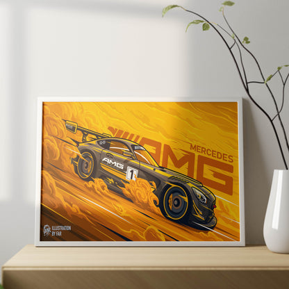 Super Car Illustration-2 Poster Frame