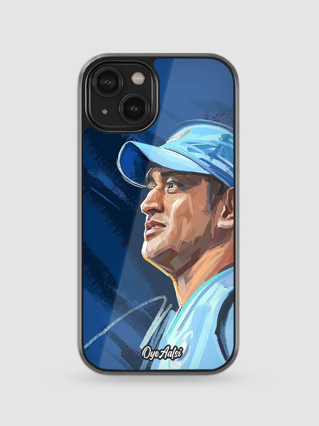 MS Dhoni Captain Cool premium glass back cover cricket design