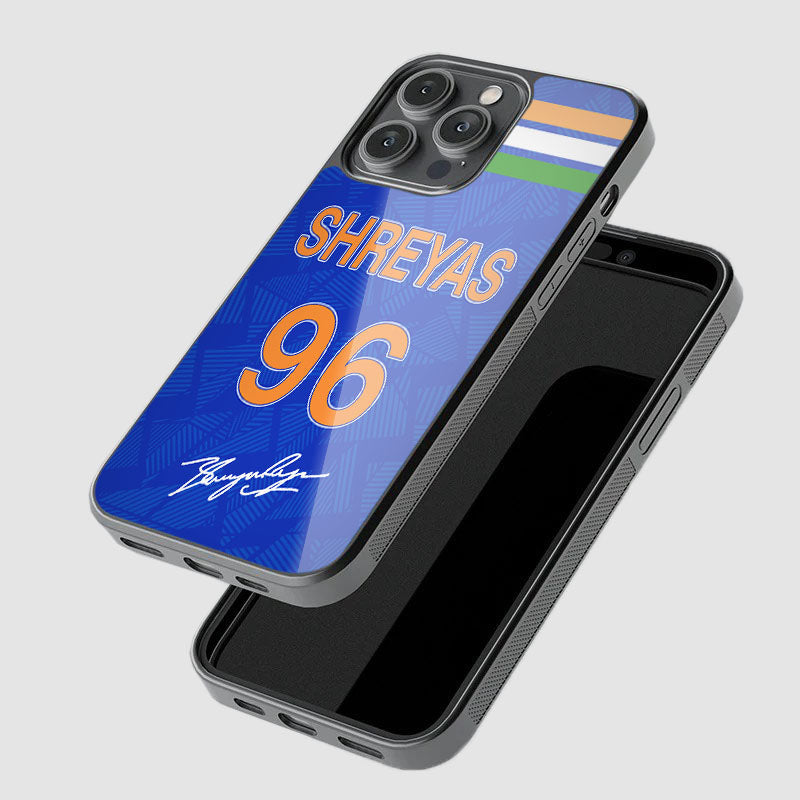 Shreyas Iyer World Cup Jersey Glass Phone Case