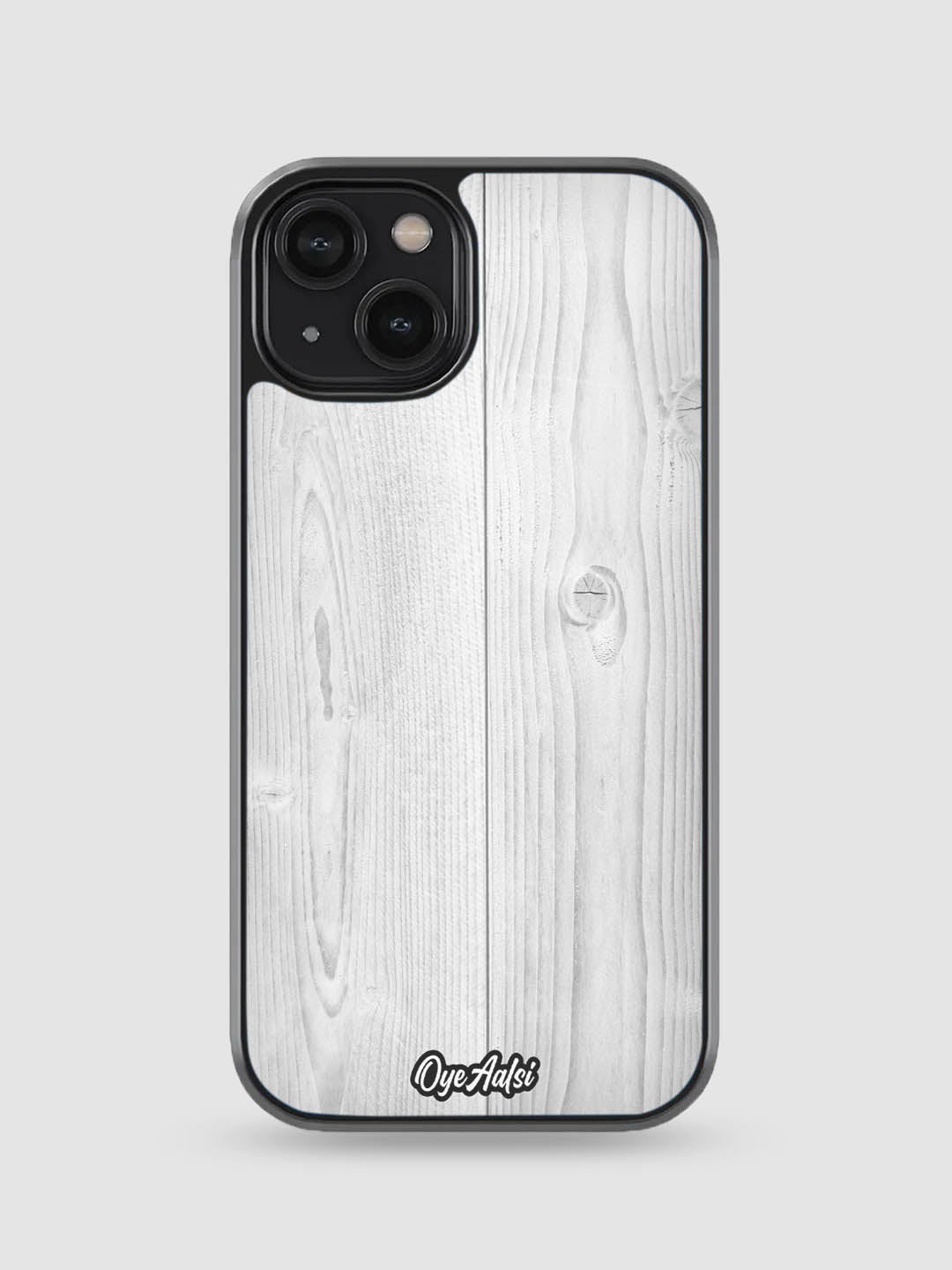 White Wooden Print Glass Phone Case