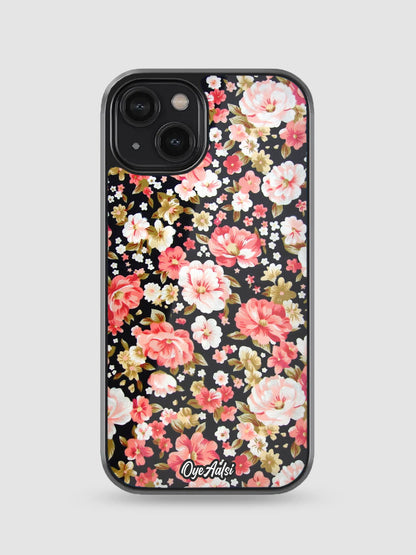 Floral Pattern Glass Phone Case