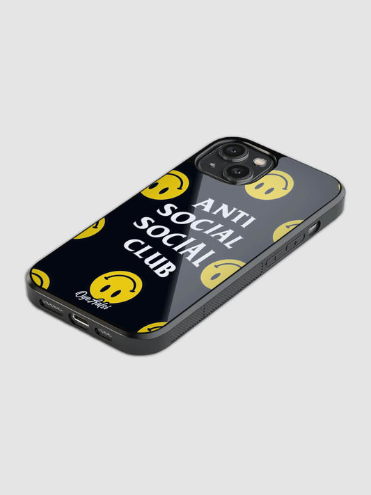 Anti Social Glass Phone Case