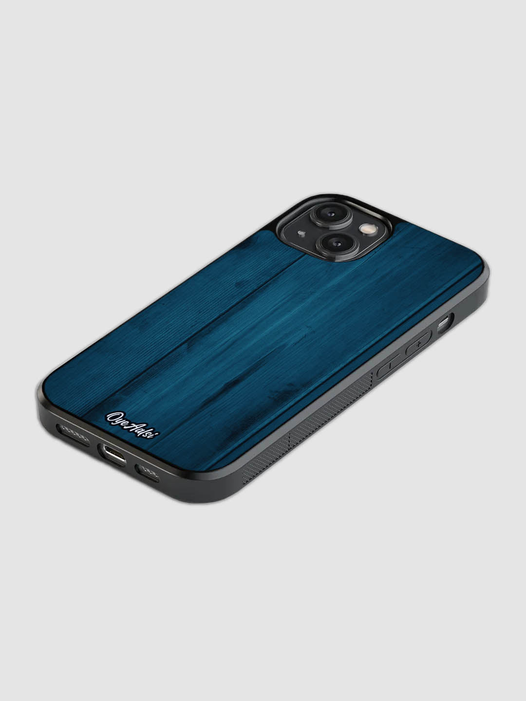 Blue Wooden Print Glass Phone Case