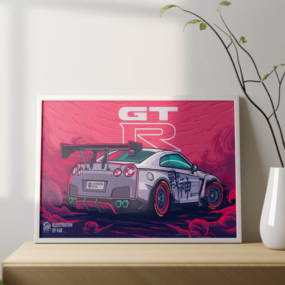 Super Car Illustration-8 Poster Frame