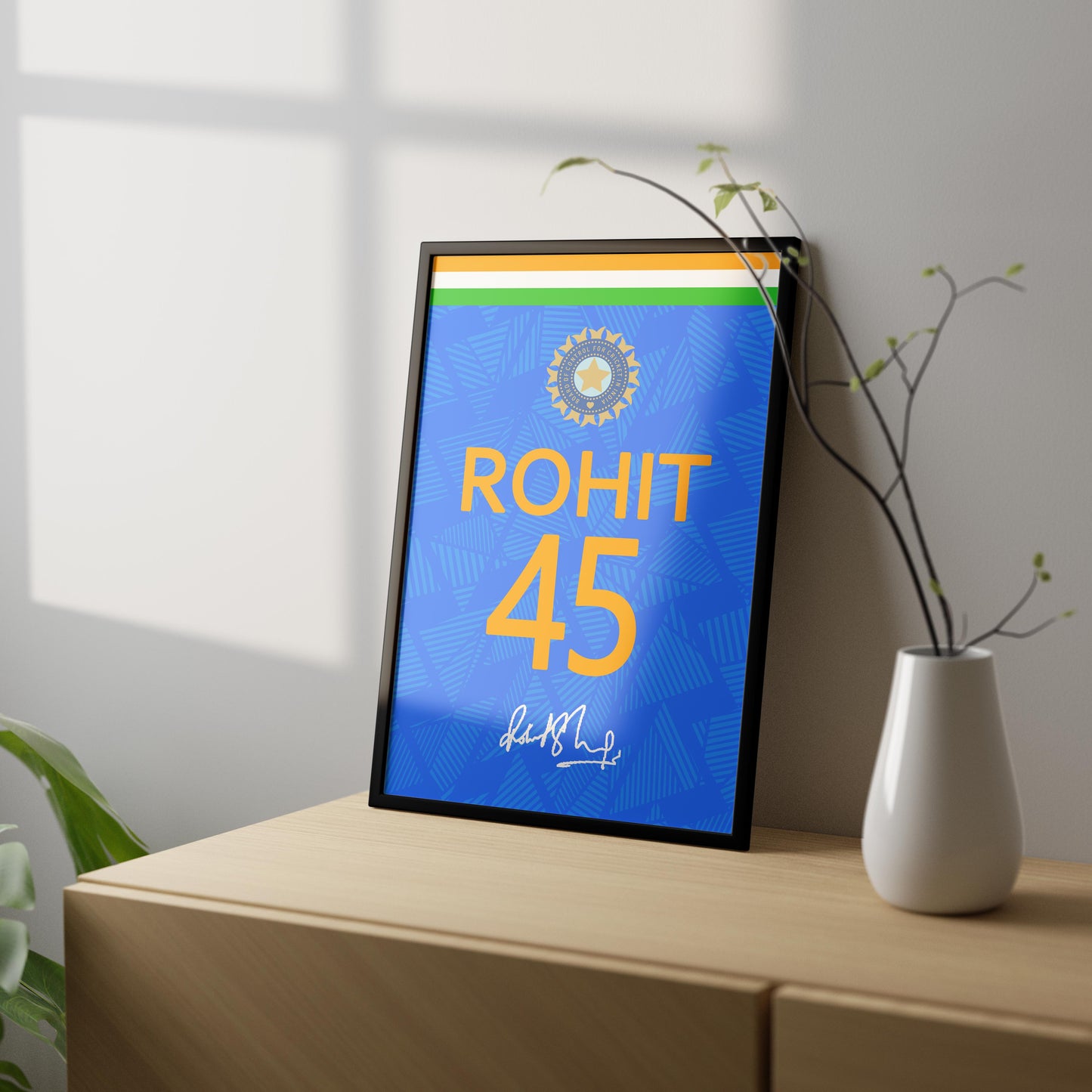 Rohit Sharma Indian T20 2024 Jersey Frame
