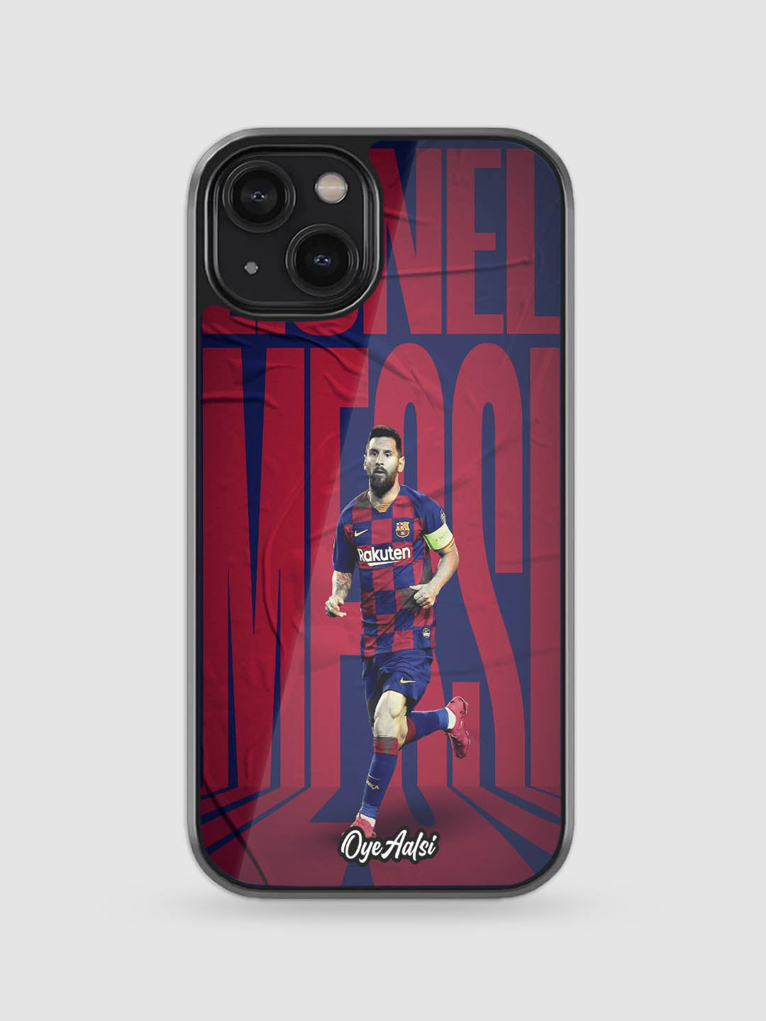 Lionel Messi classic inspired glass phone case for football fans