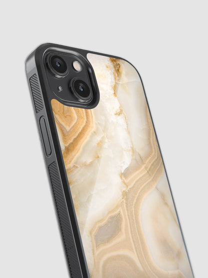 Onyx Gold Marble Glass Phone Case