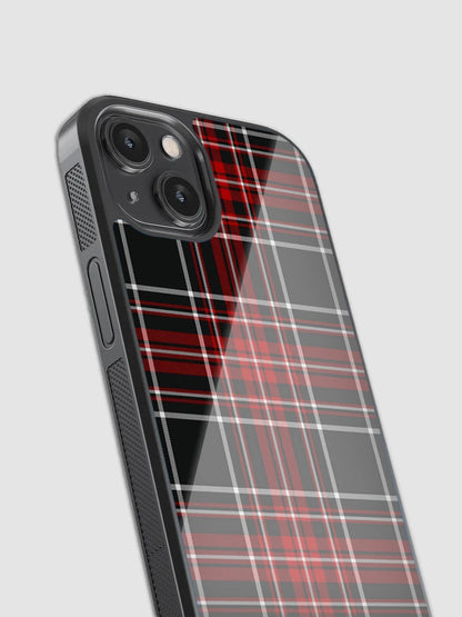 Checks Print Pattern Glass Phone Case