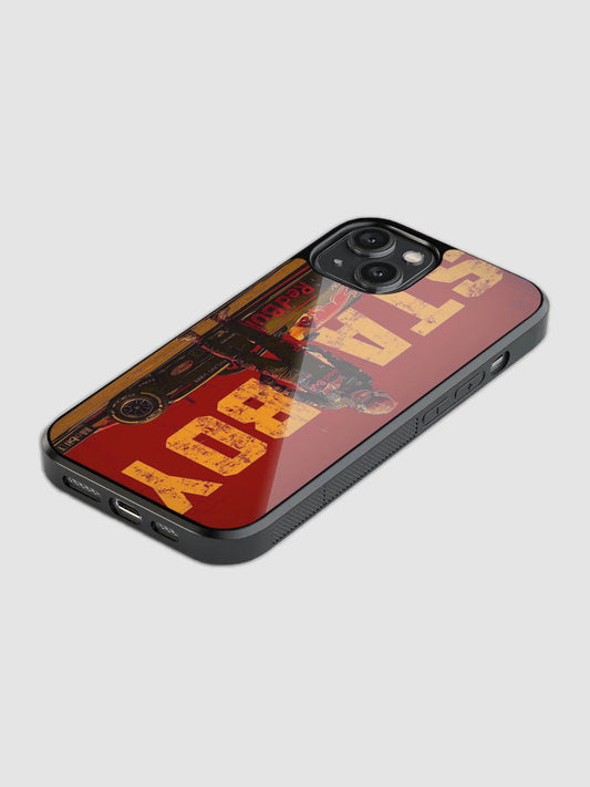 Max Verstappen Starboy printed glass back phone case with camera protection

