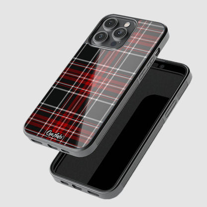 Checks Print Pattern Glass Phone Case