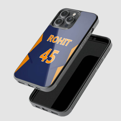 Rohit Sharma Jersey Glass Phone Case