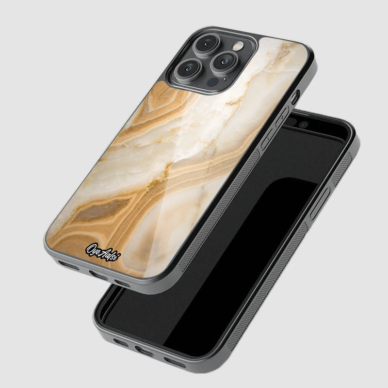 Onyx Gold Marble Glass Phone Case