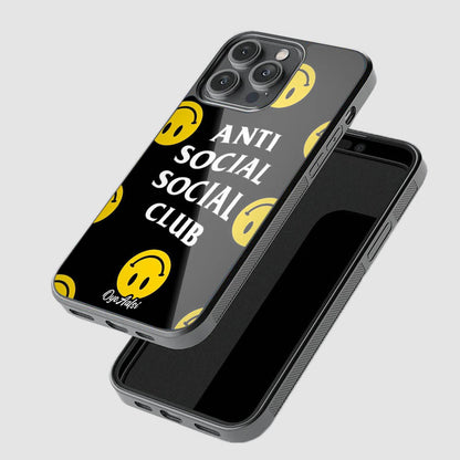 Anti Social Glass Phone Case