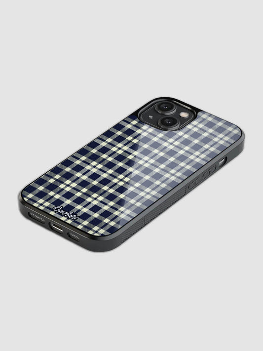 Black And White Checks Glass Phone Case