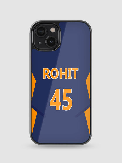 Rohit Sharma Jersey Glass Phone Case