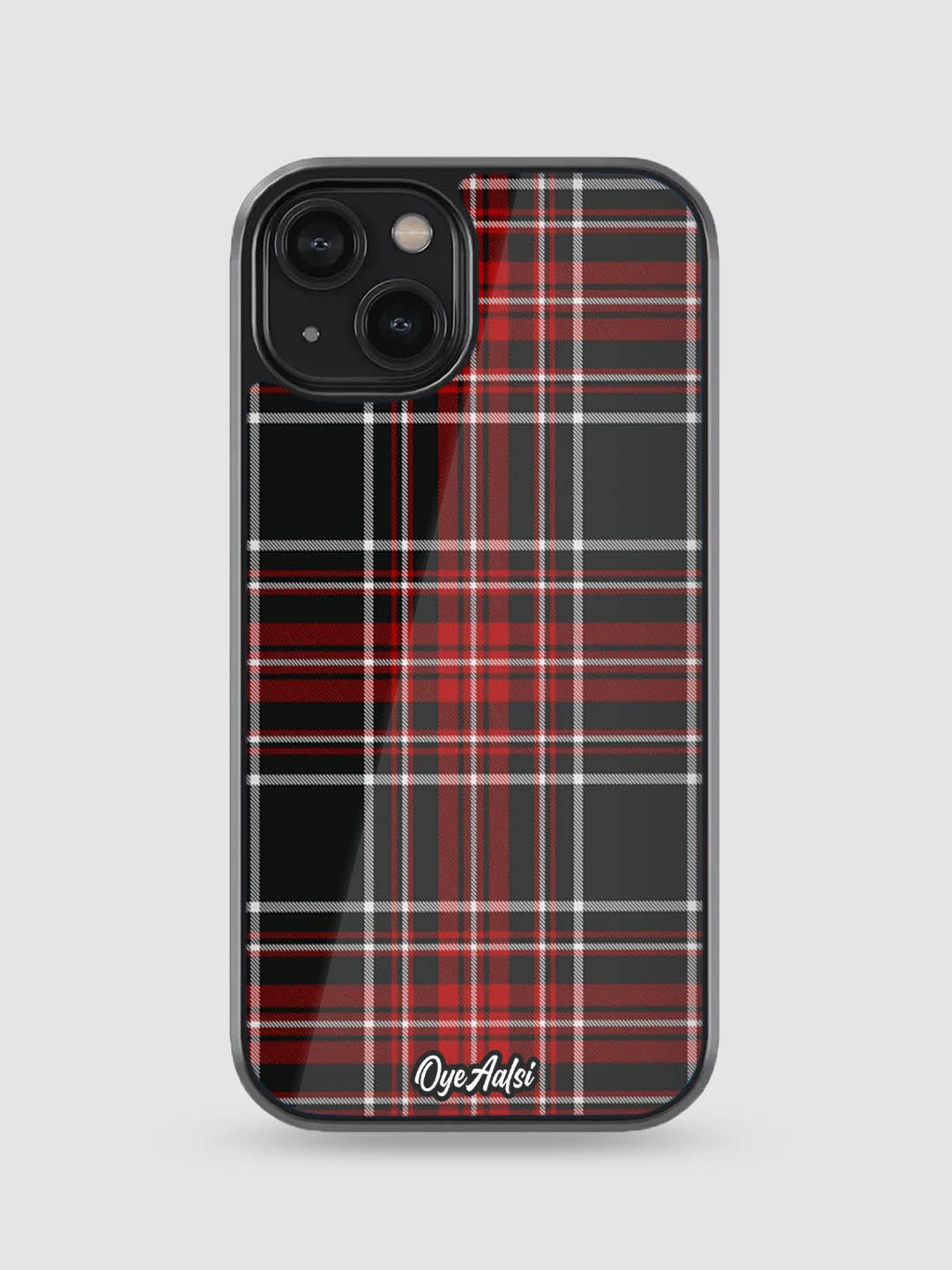 Checks Print Pattern Glass Phone Case