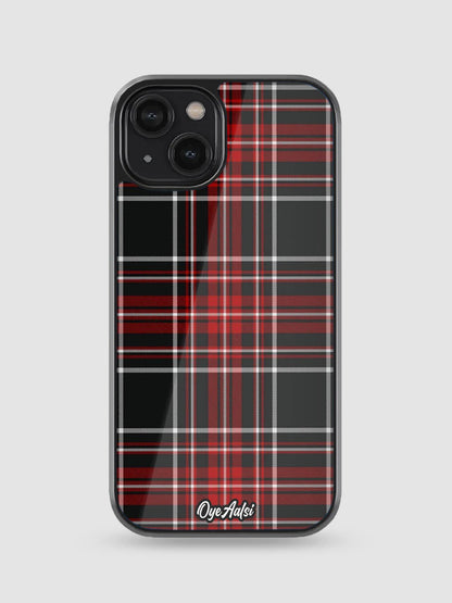 Checks Print Pattern Glass Phone Case