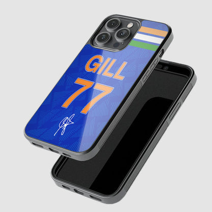 Shubhman Gill World Cup Jersey Glass Phone Case