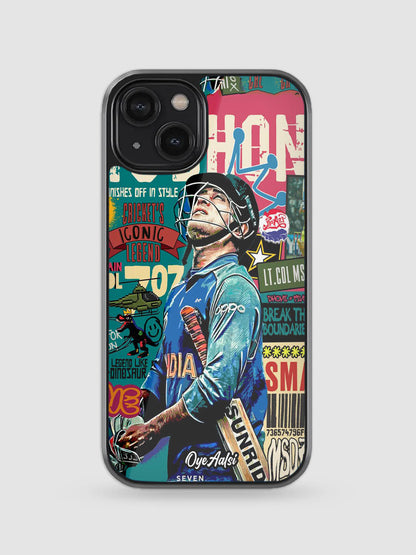 MS Dhoni graffiti premium glass back cover street art design