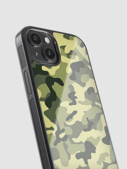 Green Camo Glass Phone Case