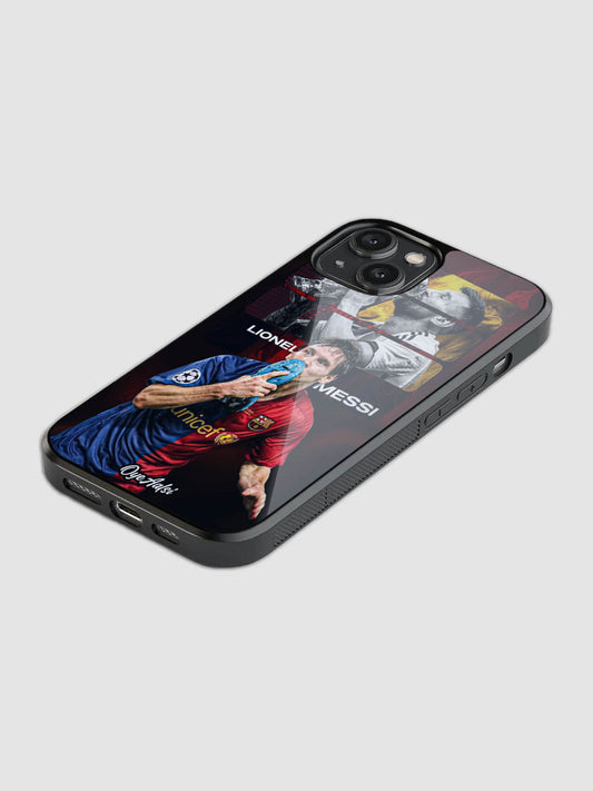 Lionel Messi The Icon glass phone case with camera protection