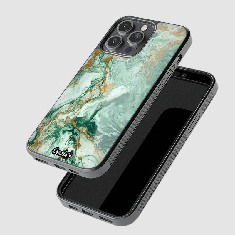 Onyx Green Marble Glass Phone Case