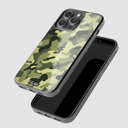 Green Camo Glass Phone Case