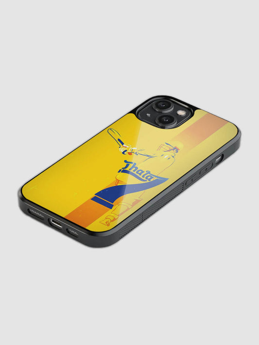 MS Dhoni Thala 7 glass phone case with camera protection