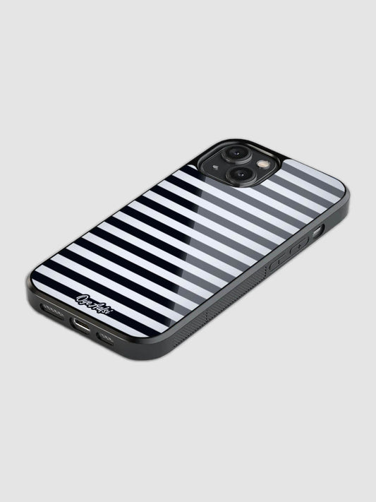 Black And White Stripes Glass Phone Case