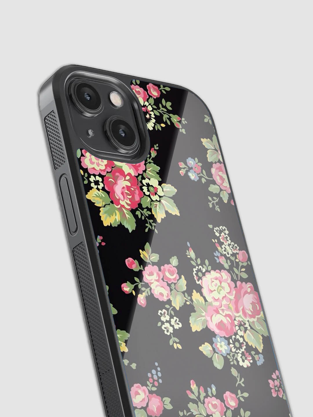 Vintage Floral Pattern Glass Phone Case