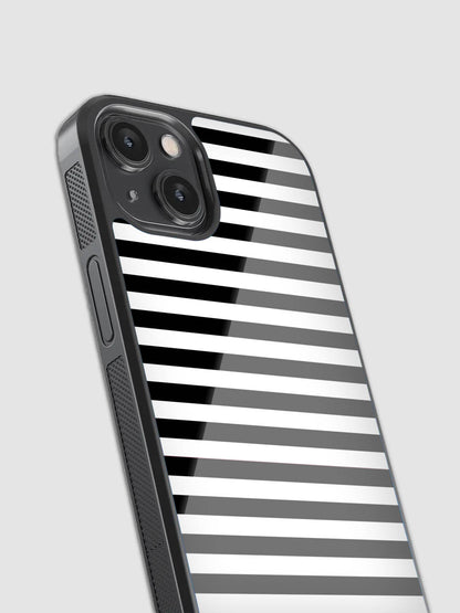 Black And White Stripes Glass Phone Case