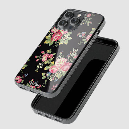 Vintage Floral Pattern Glass Phone Case