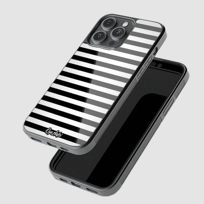 Black And White Stripes Glass Phone Case