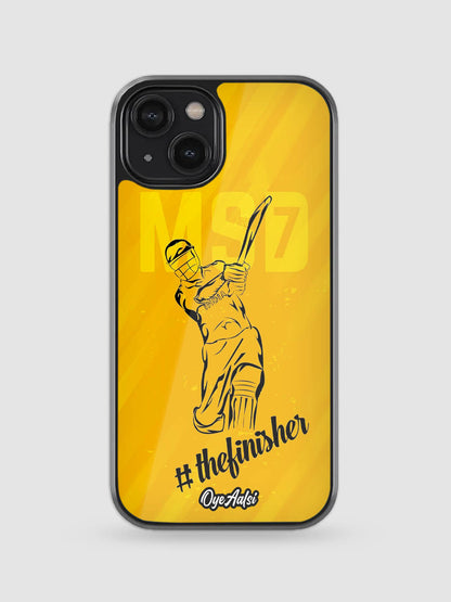 MS Dhoni The Finisher premium glass back cover cricket design