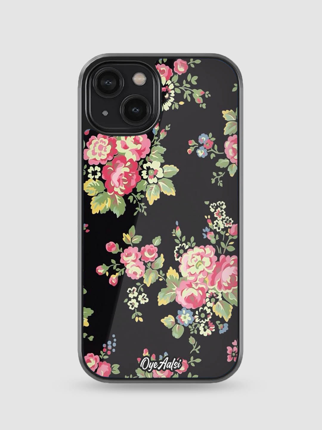 Vintage Floral Pattern Glass Phone Case