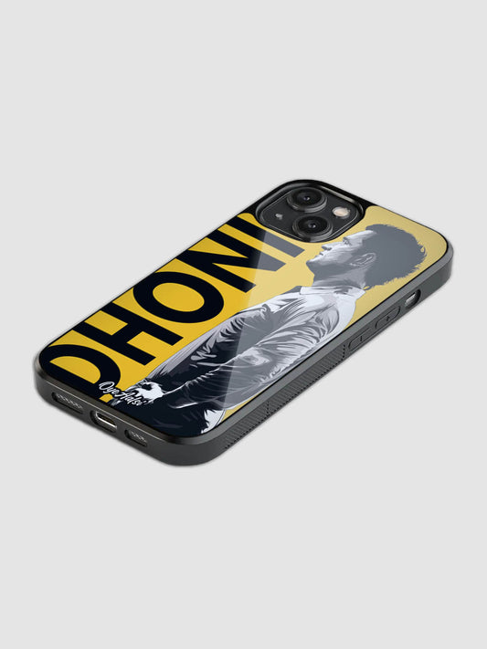 MS Dhoni The Icon glass phone case with camera protection