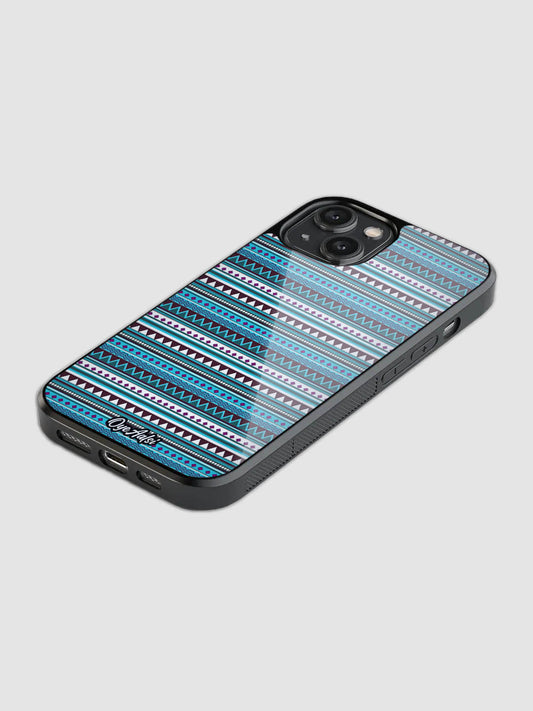 Blue Aztec Glass Phone Case