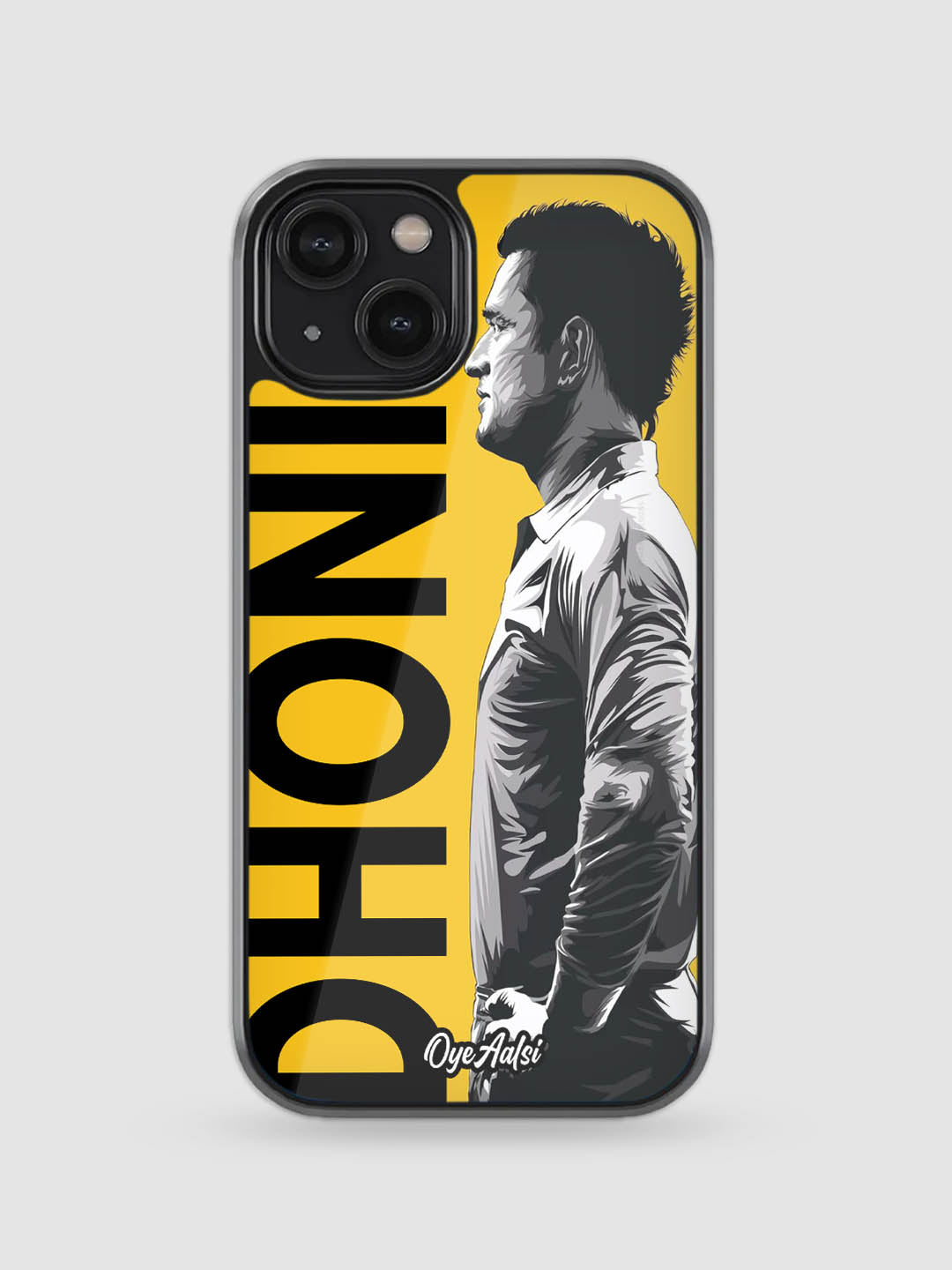 MS Dhoni The Icon premium glass back cover cricket design