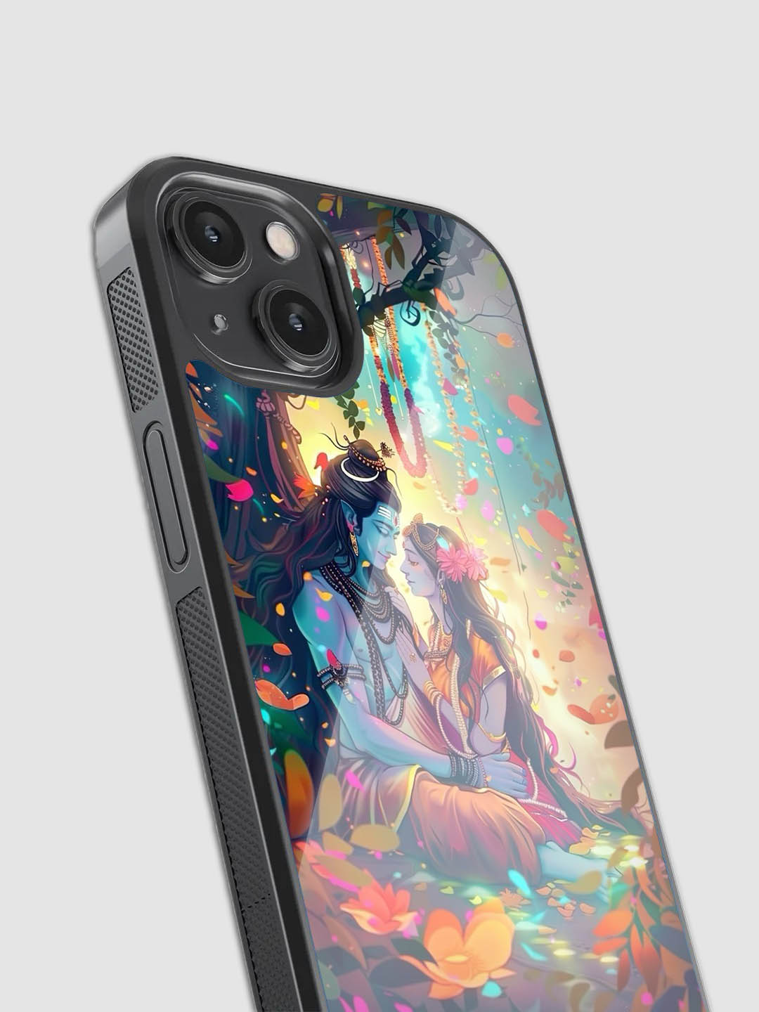 Premium designer phone case featuring Shiva and Parvati artwork