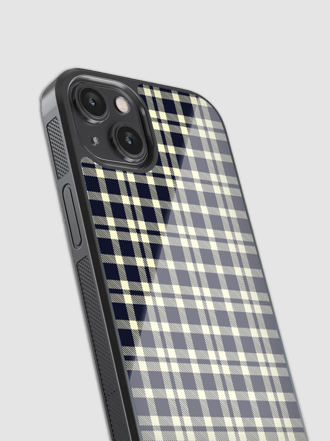 Black And White Checks Glass Phone Case