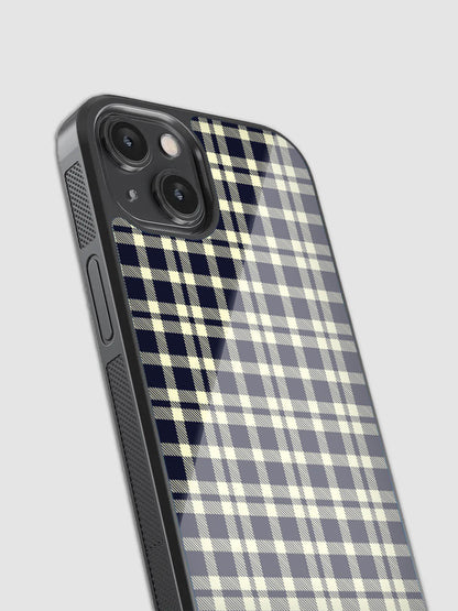 Black And White Checks Glass Phone Case