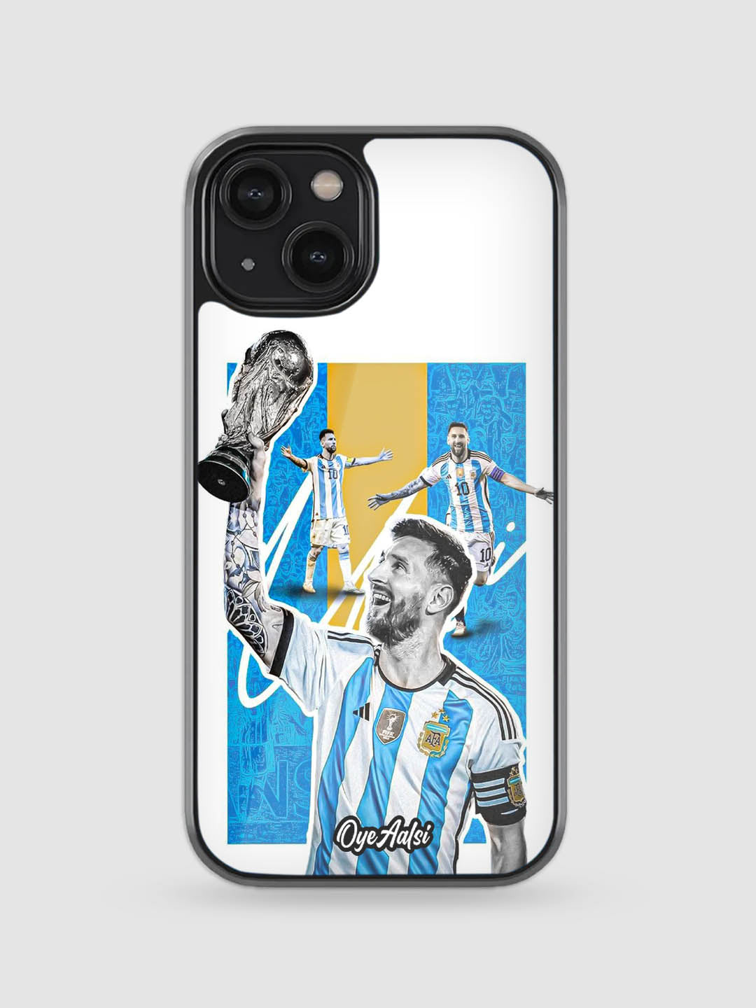 Lionel Messi World Cup Legend premium glass back cover football design