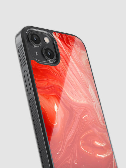 Lava Red Marble Glass Phone Case