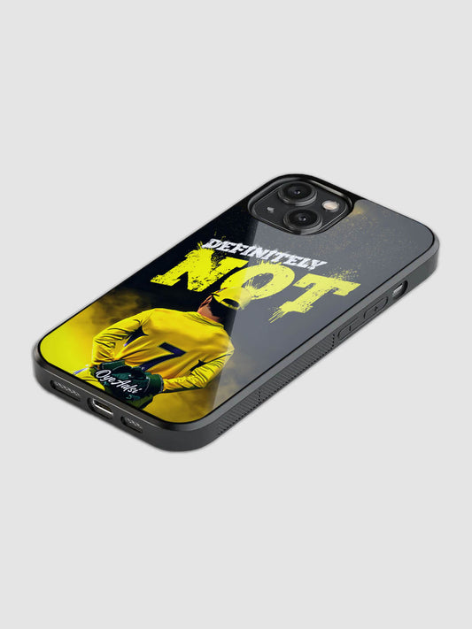 MS Dhoni Definitely Not glass phone case with camera protection