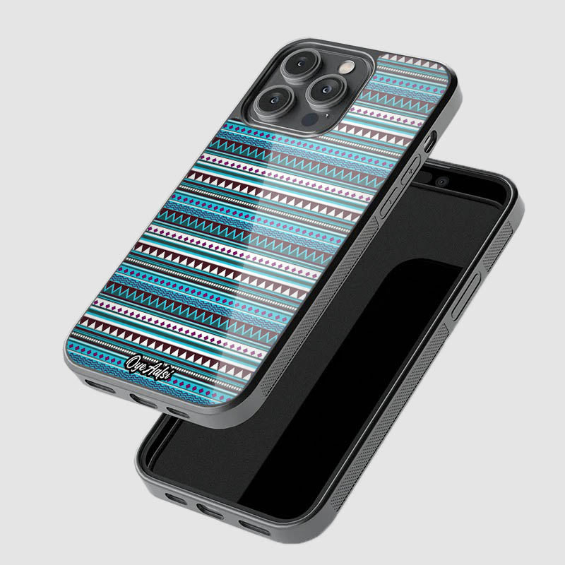 Blue Aztec Glass Phone Case