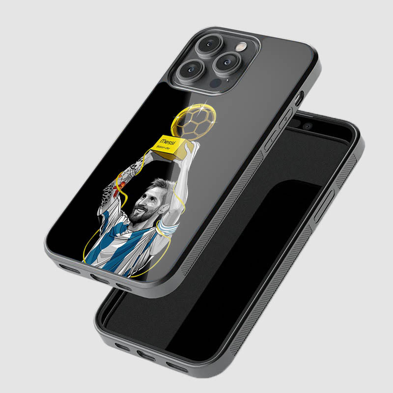 Leo Messi Art Glass Phone Case