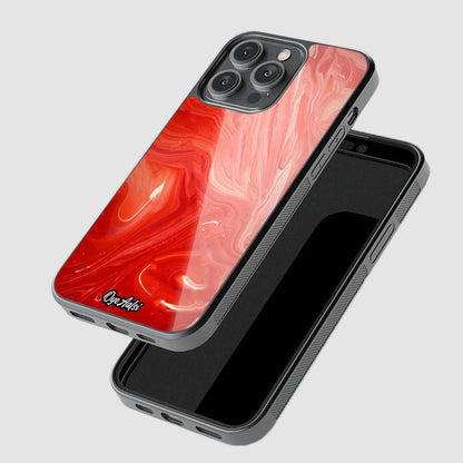 Lava Red Marble Glass Phone Case