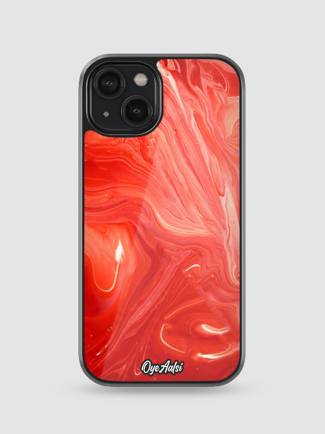 Lava Red Marble Glass Phone Case