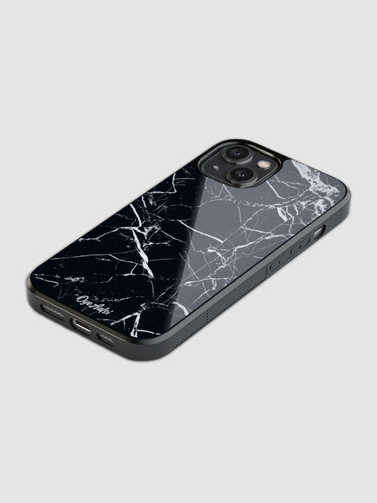 Vintage Black And White Marble Glass Phone Case